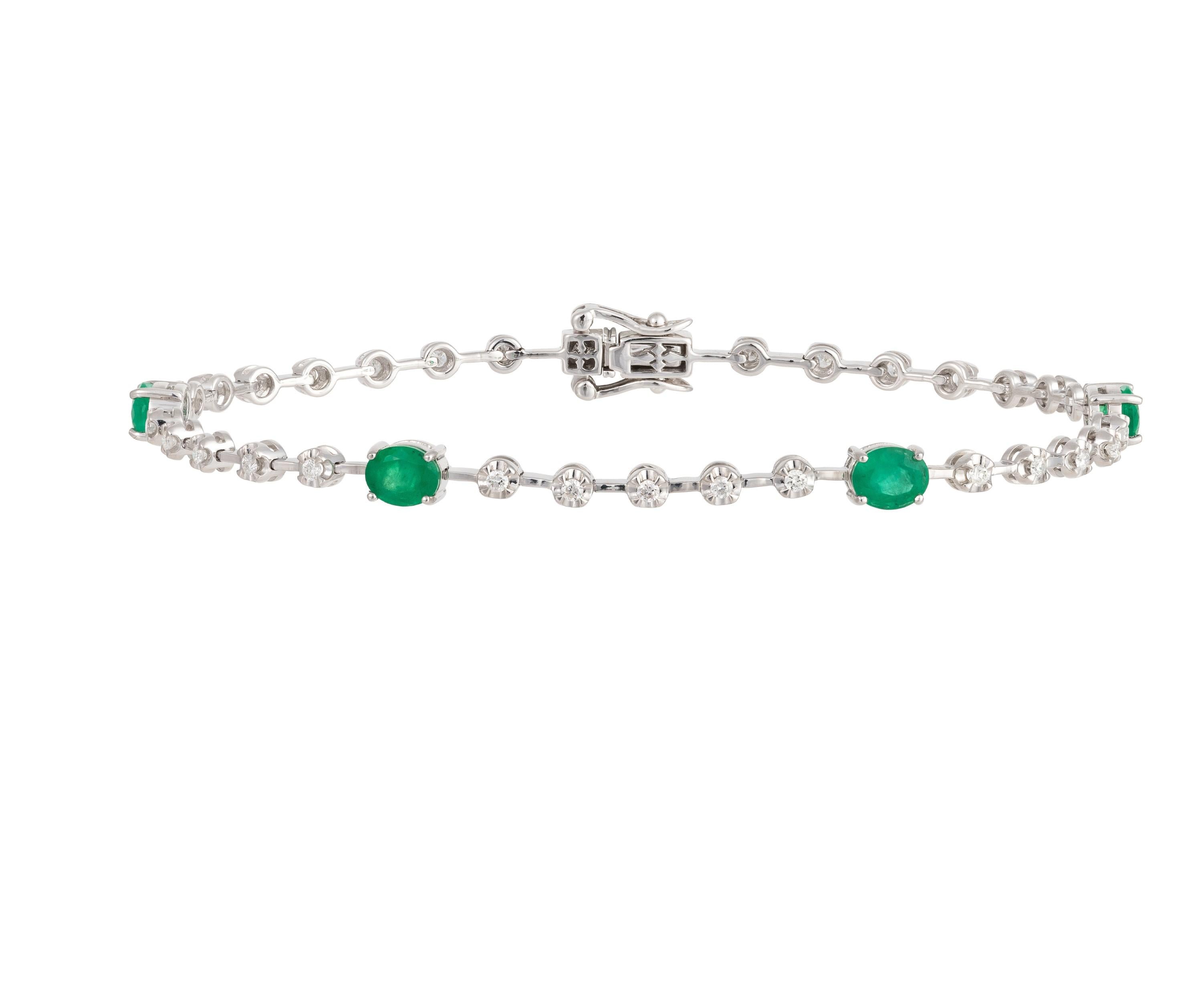 The Following Items we are offering is a Pair of Rare 18KT Gold Oval Shaped Emerald Diamond Bracelet. Bracelet is comprised of Finely Set Gorgeous Glittering Diamonds and 4 Large Gorgeous Oval Shaped Emeralds!!! T.C.W. Approx 2CTS. The Emeralds and