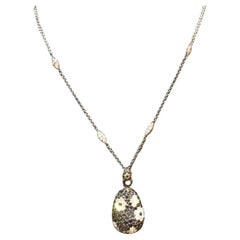 NWT $4, 800 Fancy Glittering 14.50CT Black White Sapphire Pendant Necklace