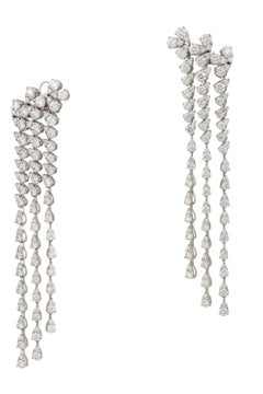 NWT $40, 00 18KT Gold Fancy Long Fringe Diamond Earrings