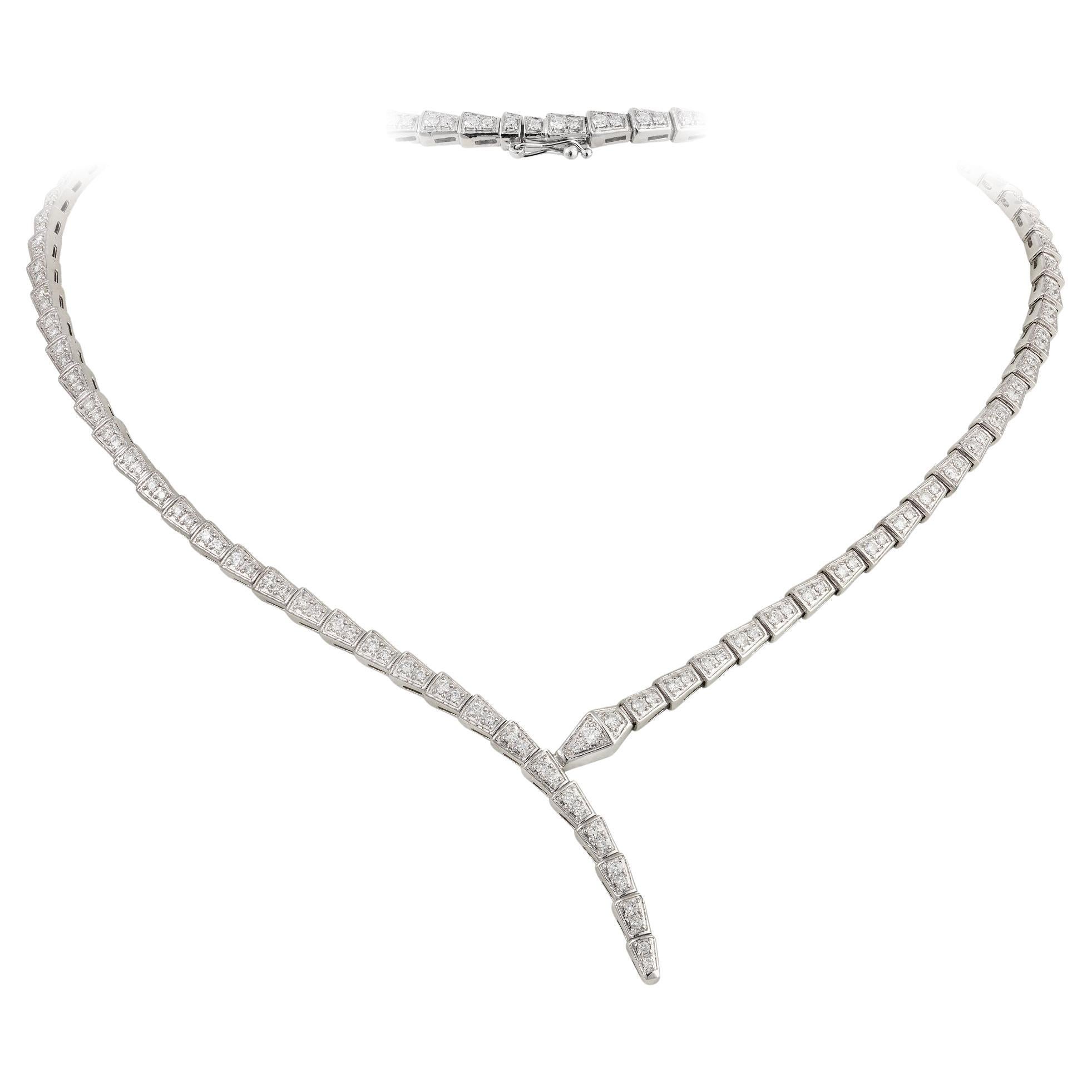 NWT $40, 000 Collana Serpent Snake 18KT Fancy Large Glittering Diamond
