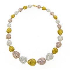 NWT $418, 000 18KT Or 18KT Grand Magnifique Fancy Pink Diamond Yellow Necklace
