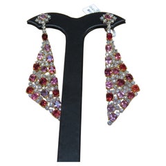 NWT 42.000 Orecchini con diamanti Spinello colorati 18KT Fancy Large Glittering Rare