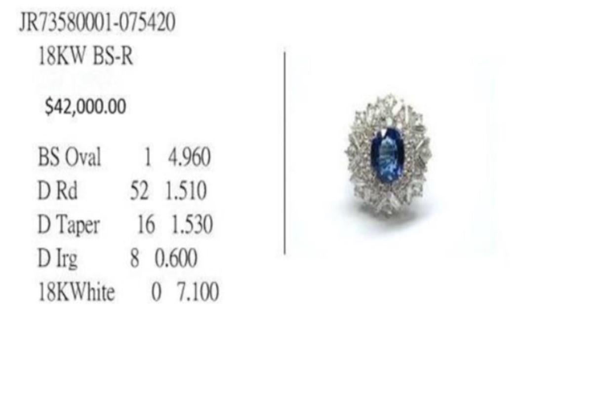 NWT $42, 000 18KT Gold Rare Gorgeous 9CT Ceylon Blue Sapphire Diamond Ring In New Condition For Sale In New York, NY