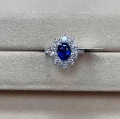 NWT $42 500 Platinum Gorgeous LARGE Fancy Oval Sapphire Diamond Ring