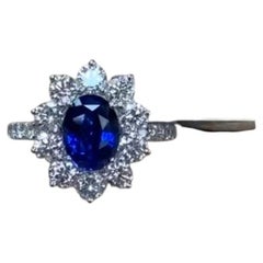 NWT $42 500 Platinum Gorgeous LARGE Fancy Oval Sapphire Diamond Ring