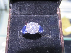Magnificent Important Platinum GIA 6.50CT Diamond Natural Sapphire Heart Ring