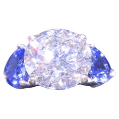 Magnificent Important Platinum GIA 6.50CT Diamond Natural Sapphire Heart Ring