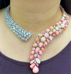 Last Call Special! GIA Award Winner $450000 18KT Conch Pearl Diamond Necklace