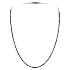NWT $47, 500 18KT Gold Glittering Fancy 25CT Blue Sapphire Long Strand Necklace