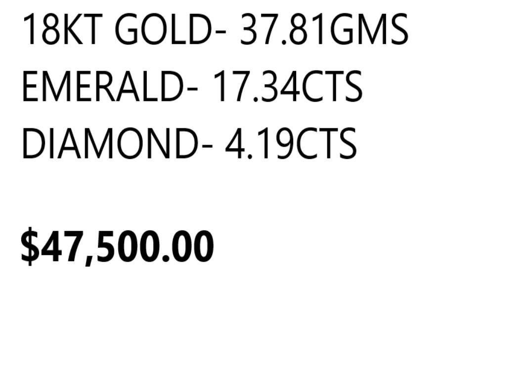 NWT $47, 500 Important Collier en or 18KT avec diamant et émeraude de fantaisie Neuf - En vente à New York, NY