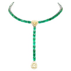 NWT $47, 900 18KT Large Fancy Glittering Fancy Emerald Yellow Diamond Necklace