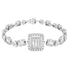 Bracelet fantaisie en or 18 carats avec diamants baguettes pailletés rares, 48 $, 800 $