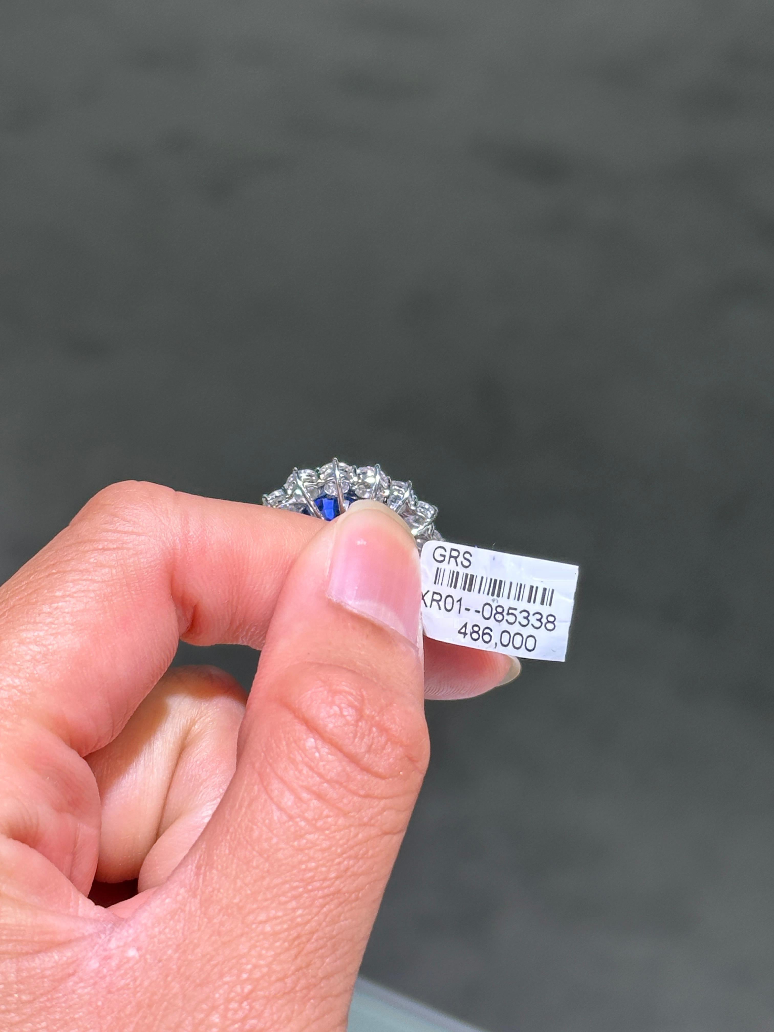NWT $486, 000 18KT Gold Important 19CT Fancy Natural Blue Sapphire Diamond Ring In New Condition For Sale In New York, NY
