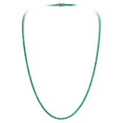 NWT $50, 000 18KT Gold Glittering Fancy 22.5CT Emerald Long Strand Necklace