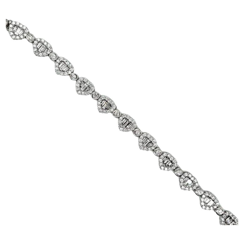 NWT $50, 345 18KT Gold Fancy Gorgeous Glittering Heart Diamond Tennis Bracelet