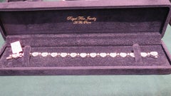 NWT $50, 345 Rare Glittering 18KT Large Fancy Heart Diamond Tennis Bracelet