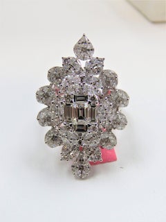 NWT $52, 674 18KT Fancy Large Magnificent Glittering Brilliant Diamond Ring