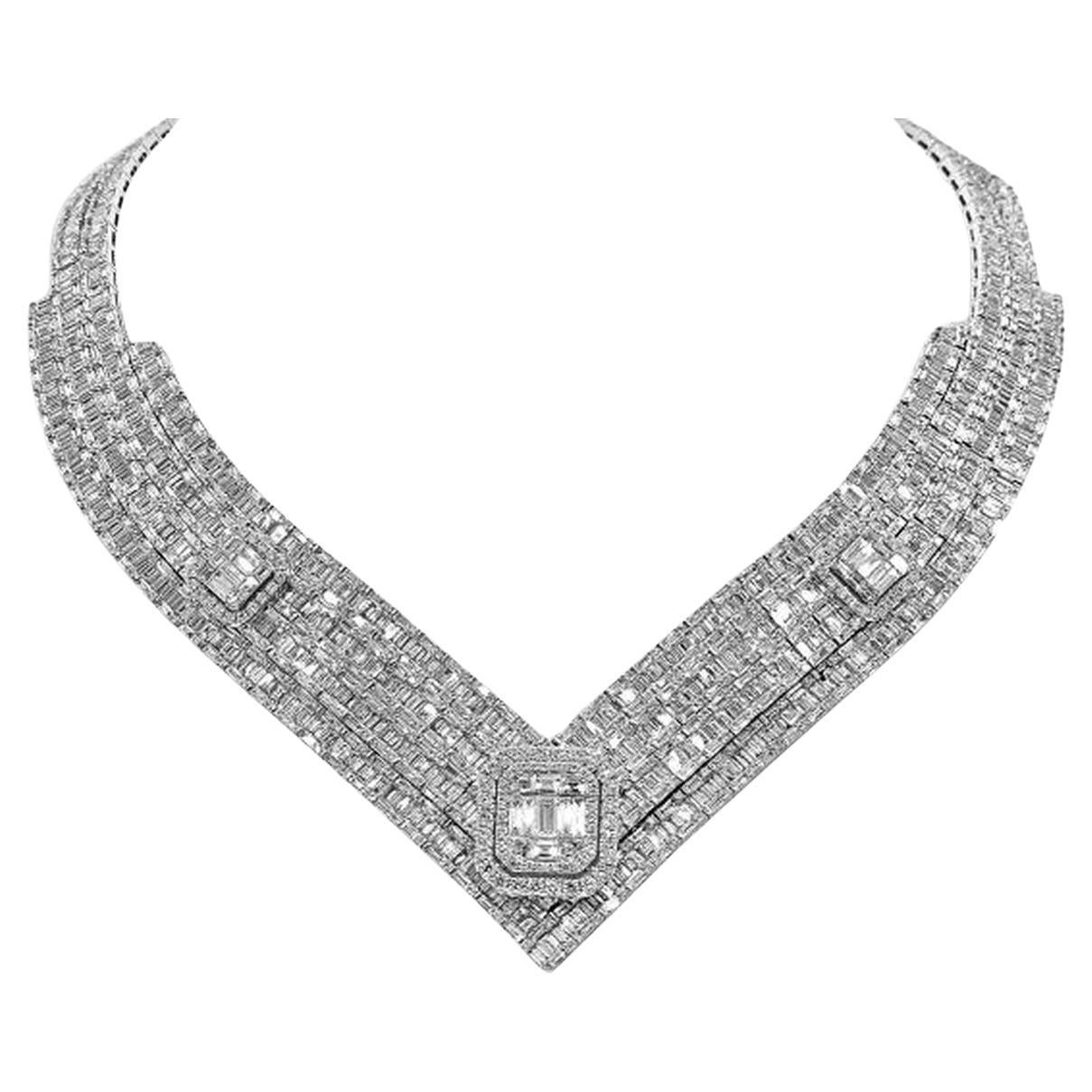 NWT $550, 000 18kt Gold Gorgeous Fancy 60CT Winston Style Diamond Necklace