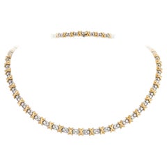 NWT $57, 500 18KT Gold Fancy Large Glittering Fancy Diamond X Strand Necklace