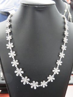 NWT $58, 000 18KT Gold Rare Magnificent Fancy Flower Floral Diamond Necklace