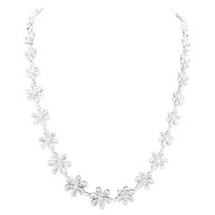 NWT $58,000 Rara e magnifica collana di diamanti floreali in oro 18KT