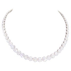 NWT $58, 000 Importante collar de tenis de diamantes de fantasía de 18 quilates con un brillo magnífico