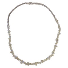 NWT $60,000 18KT Fancy Large Gorgeous Glittering 12CT Birnen-Diamant-Halskette
