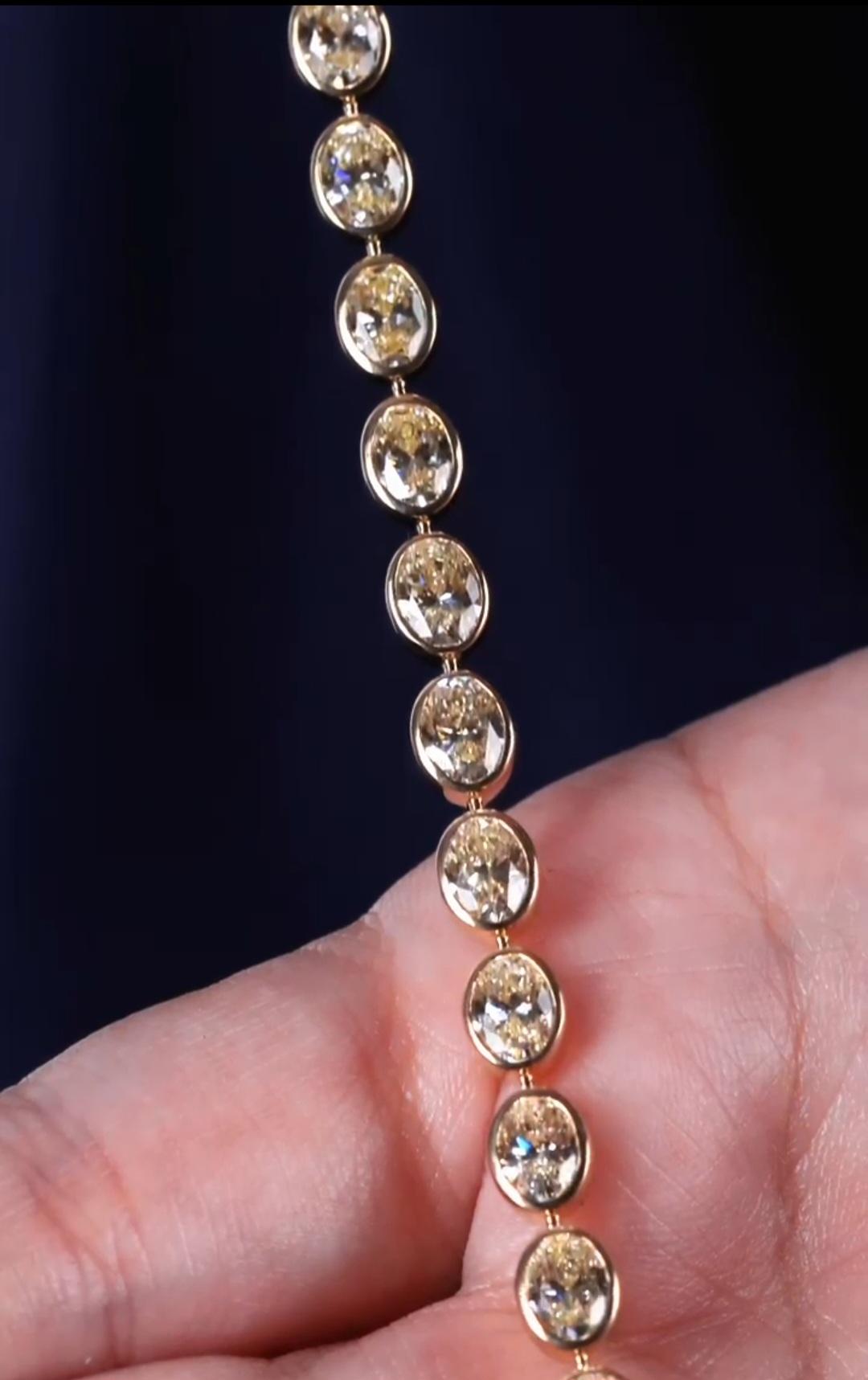 NWT $ 60, 000 Rara Importante Fantasía 18KT Oro Amarillo Diamante Pulsera de Tenis en Nuevo estado para la venta en New York, NY