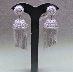 NWT $60, 500 18KT Gold Magnificent Gorgeous Fancy Diamond Drape Fringe Earrings