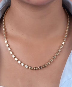 NWT $62, 500 18KT Gold 13CTS Fancy Glittering Yellow Diamond Baguette Necklace