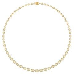 NWT $62, 500 18KT Gold 13CTS Fancy Glittering Yellow Diamond Baguette Necklace