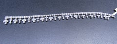 NWT $63, 500 18KT Gorgeous Glittering Large Fancy Diamond Flower Fringe Bracelet