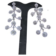 NWT $63,000 Boucles d'oreilles pendantes en or 18KT de fantaisie avec 10,50 ct de diamants exquis.