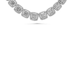 NWT $65, 000 18KT Gold Rare Fancy Glittering 6.50CT Baguette Diamond Necklace
