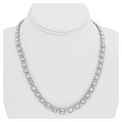 NWT $65, 000 18KT Gold Rare Fancy Glittering 6.50CT Baguette Diamond Necklace