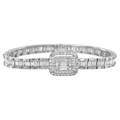 NWT $65, 238 18KT Gorgeous Glittering Fancy Large Baguette Tennis Bracelet