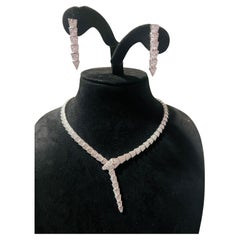 NWT $65, 500 18KT Fancy Glittering Diamond Fancy Serpent Necklace Earrings
