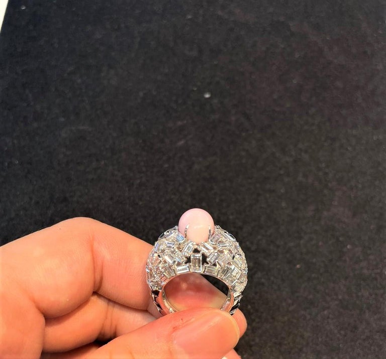 NWT 65,000 18KT Gold Magnificent Rare Large Conch Pearl 7.25ct Diamond