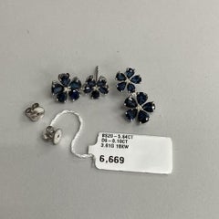 NWT $6, 699 18KT Magnificent 6CT Sapphire Diamond Floral Flower Dangle Earrings