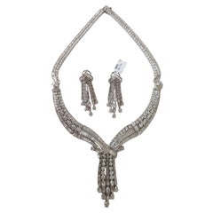 NWT $375, 000 Rare 18KT Gold Gorgeous Glittering Fancy Diamond Necklace Earrings