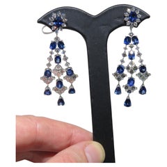 NEU $68, 200 18KT 20CT Fancy Ceylon Blauer Saphir Diamant-Ohrhänger, neu mit Etikett