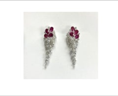 NWT $68, 500 18KT Gold Fancy Gorgeous Fancy 10CT Ruby Diamond Drop Earrings