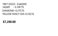 NWT $7, 200 Rare 18KT Gold Glittering Fancy Yellow Diamond Pendant Necklace