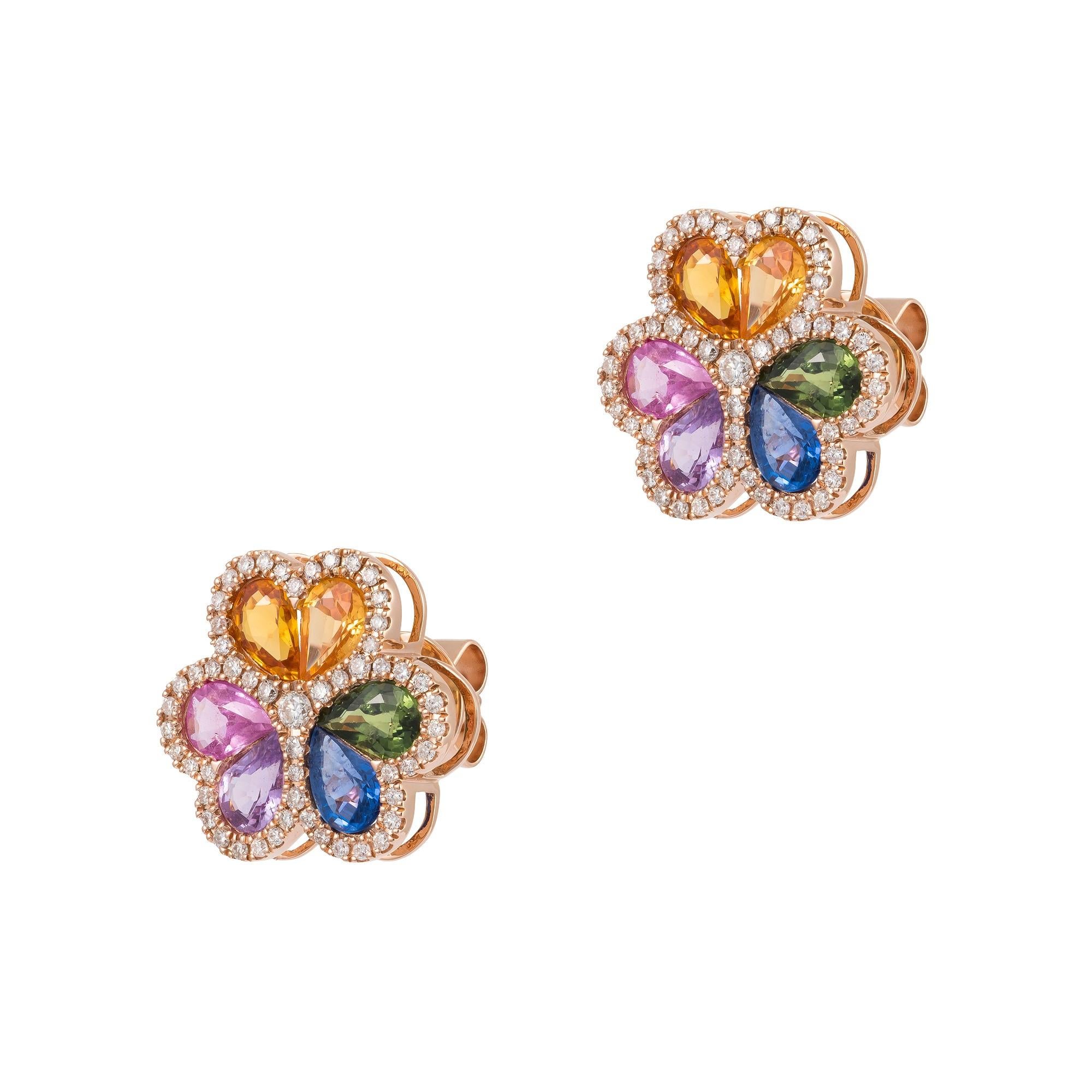 Der folgende Artikel, den wir anbieten, ist dieser seltene wichtige strahlende 18KT Gold wunderschöne glitzernde und funkelnde prächtige Fancy Rainbow Sapphires und Diamant Ohrringe. Ohrringe Enthält ca. 6CTS von schönen Fancy Cut Saphiren und