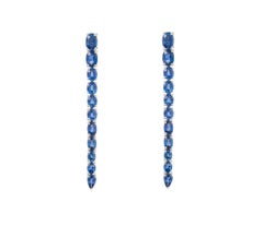 Pendants d'oreilles fantaisie en or 18 carats avec saphir bleu 7,50 carats, 7, 850 $, neuves avec étiquette