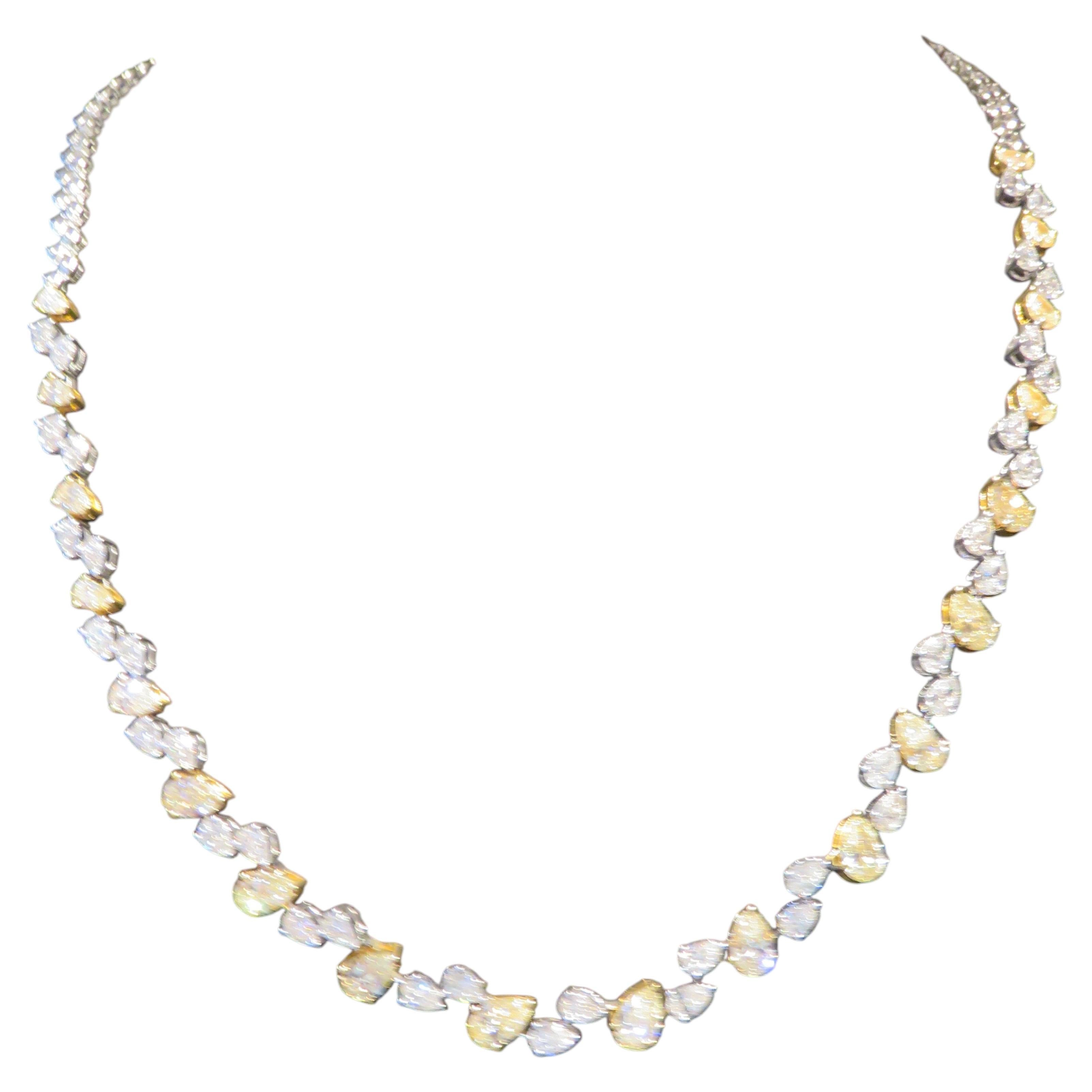 NWT $70, 000 18KT Yellow Diamond and White Diamond Necklace