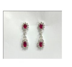 NWT $72, 000 18KT Gold Ruby Draping Fancy Ruby Drop Diamond Dangle Earrings