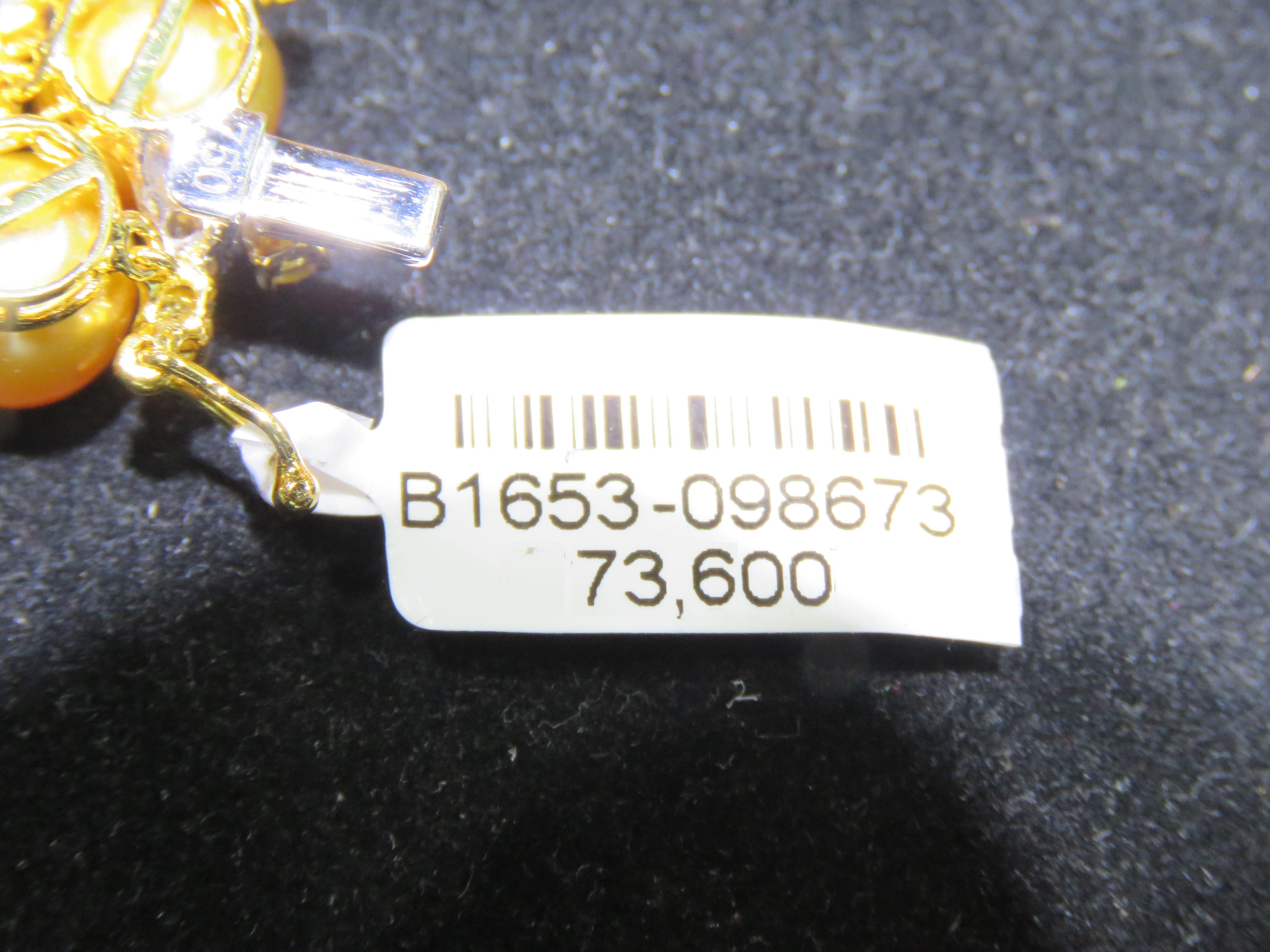 Women's NWT 73, 600 Gorgeous 18kt South Sea Gold Pearl Rose Cut Yellow Diamond Bracelet For Sale