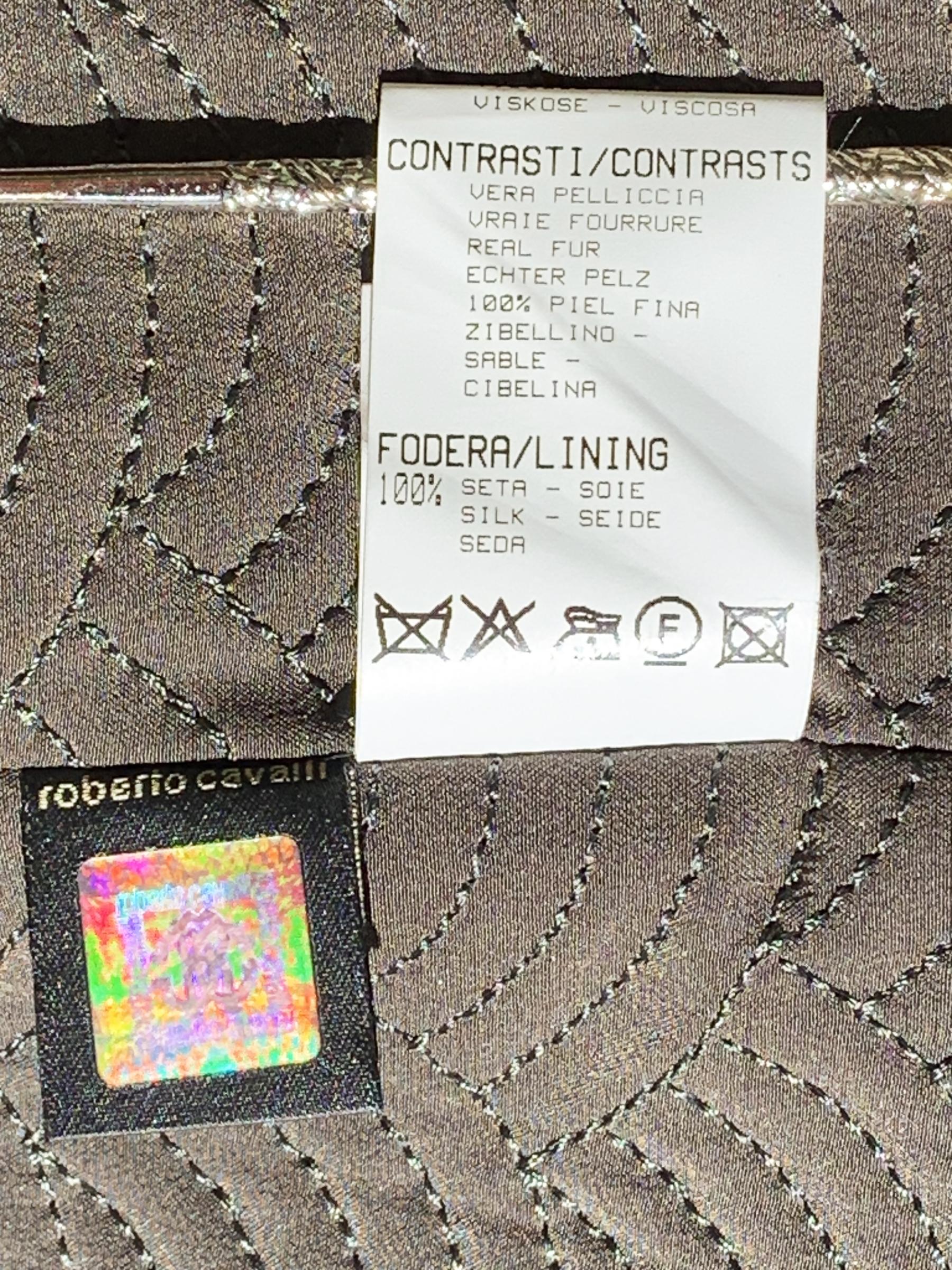 NEU $7380 Roberto Cavalli H/W 2006 Metallic Goldfarbene Weste aus Samt mit Zobelbesatz 6 im Angebot 6