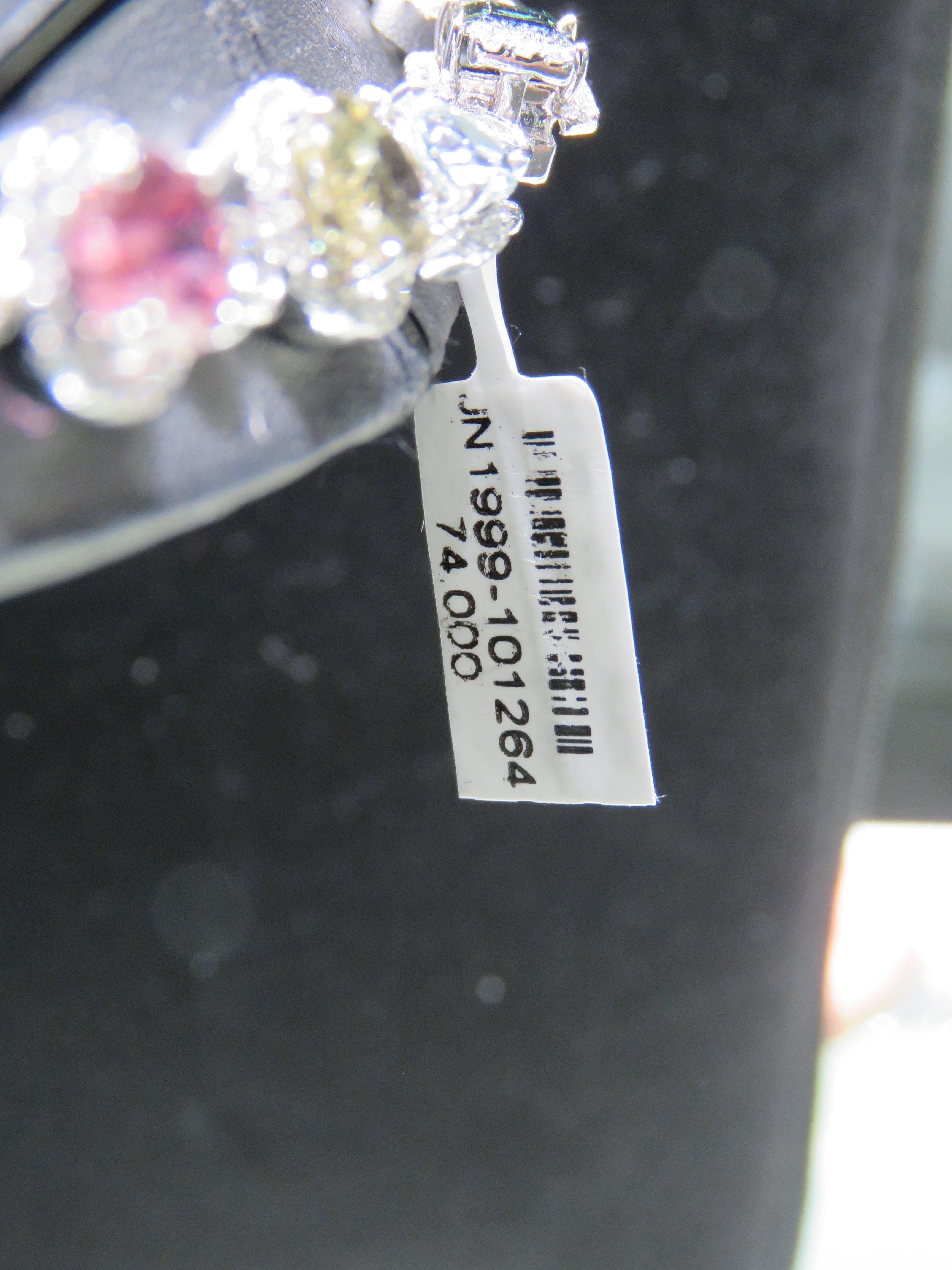 NWT $74, 000 18KT Magnificent Large Multi Rainbow Tourmaline Diamond Necklace For Sale 1